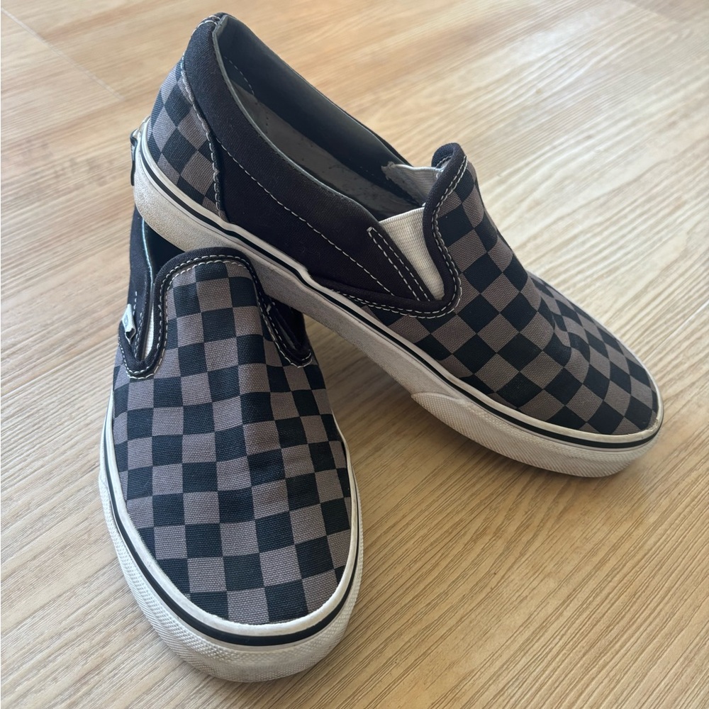 Vans Black and Gray Checkered Sneakers